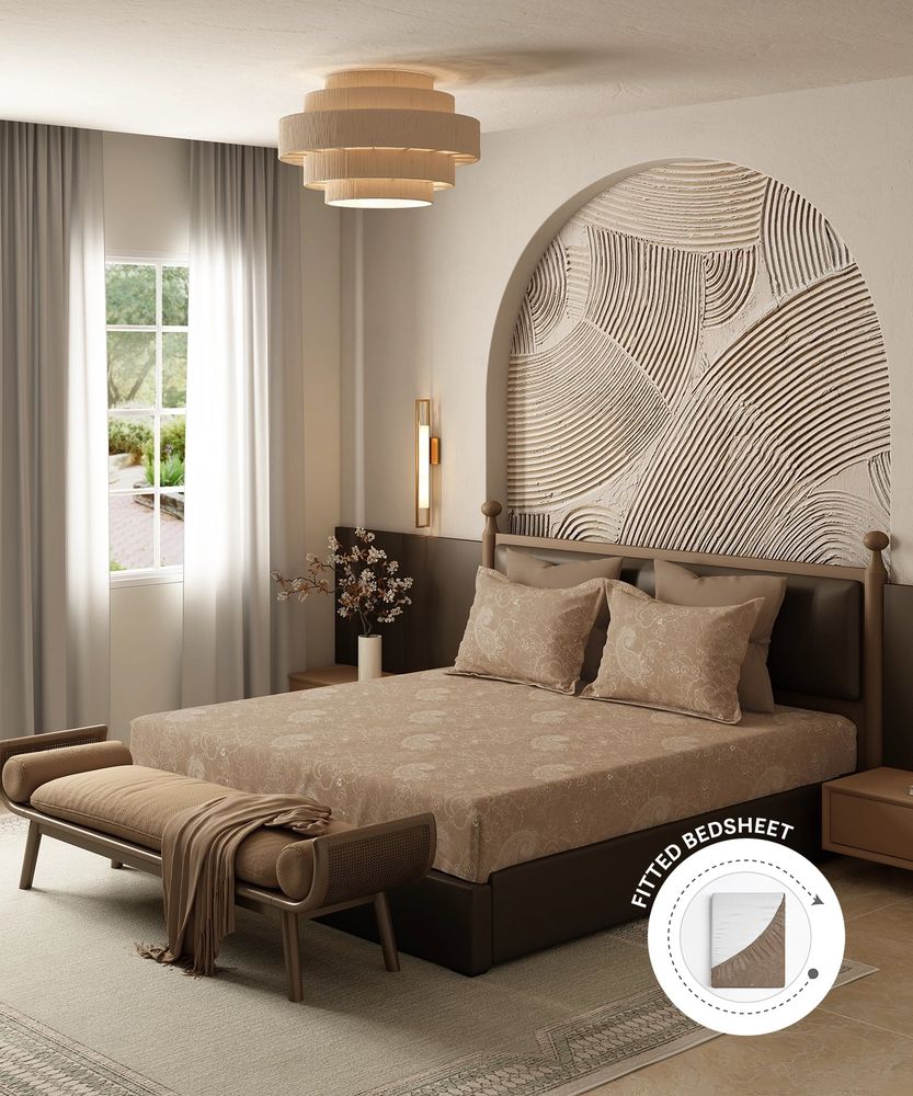 King Fitted Bedsheet Set, Antra Roast