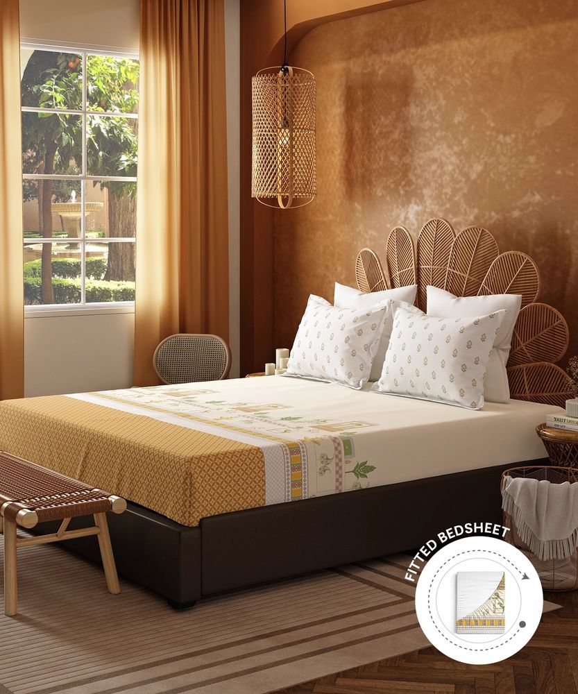 Fitted Bedsheet Set, Vatsalya Orche