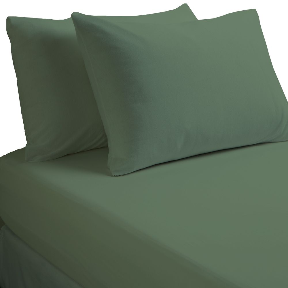 Solid Cotton Bedsheet - Sage Green - 1000 TC