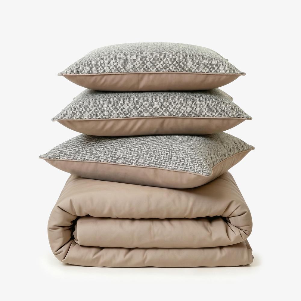 Premium Italian Staple Weave Bedding Set Of 7- Dustwood
