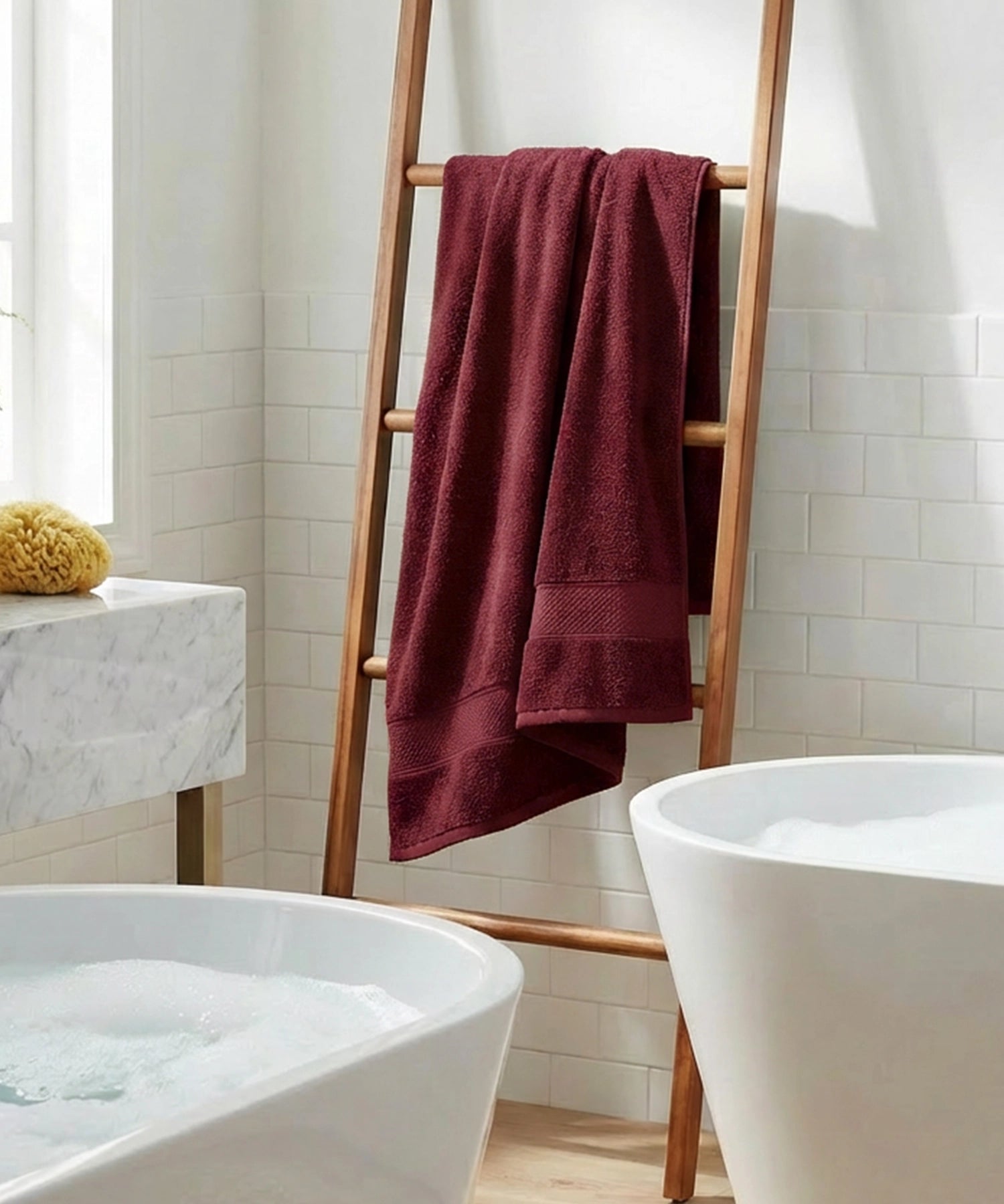 Bath Towel, Wine Red| 450 GSM Cotton