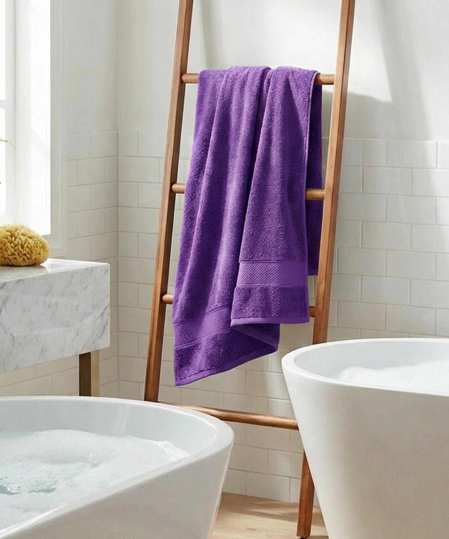 Bath Towel, Purple| 450 GSM Cotton
